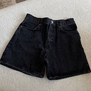 MNG MANGO Zaida Black Denim Shorts